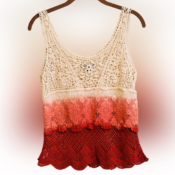 American Eagle Vintage Y2K Crochet Tiered Tank - Picture 1 of 4